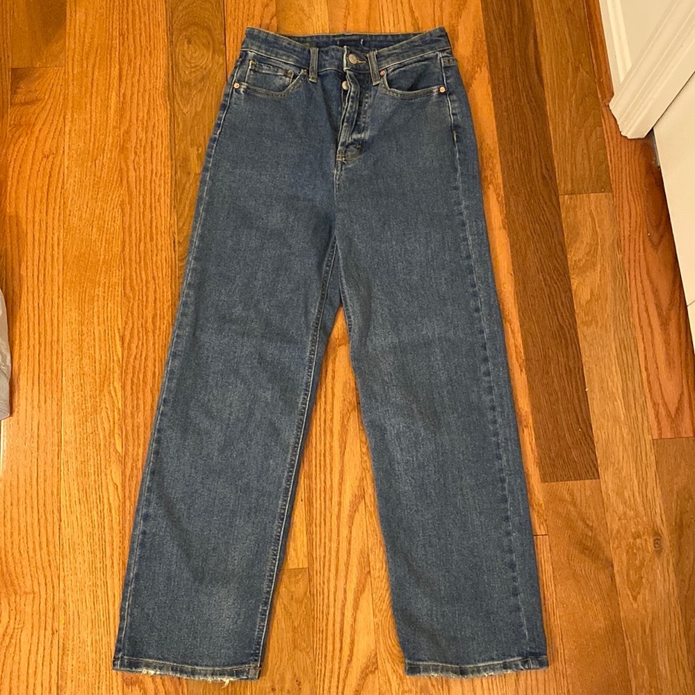 Medium Wash Highest Rise Straight Jeans
